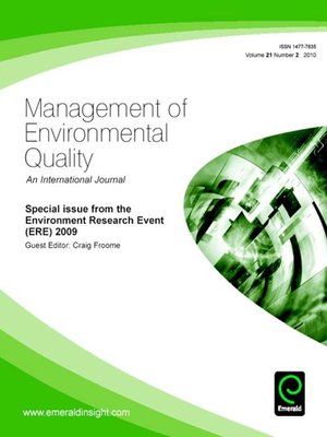 cover image of Management of Environmental Quality: An International Journal, Volume 21, Issue 2